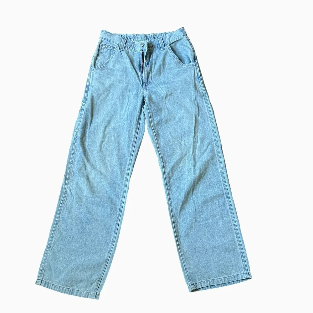 Levi's Baggy Carpenter Jeans Womens 27x31 Light Wash Wide Leg Utility Denim - Picture 2 of 7
